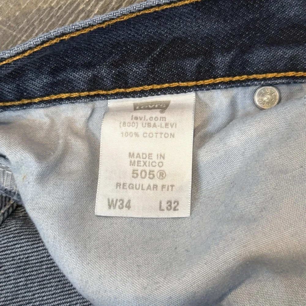 Levi's 505 Jeans Mens 34x32 Dark Wash Regular Fit Straight Leg Y2K Dad  Western